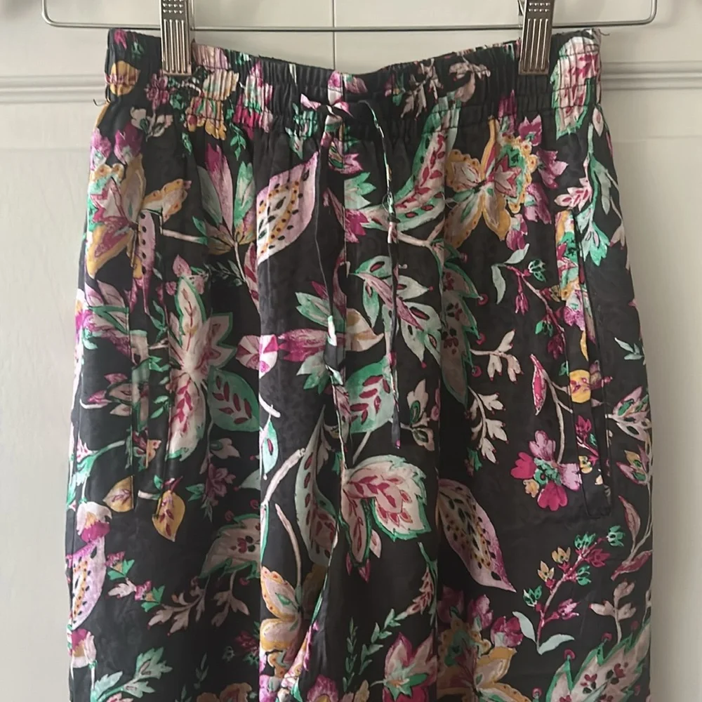Isabel Marant Etoile Benton Floral Silky Straight Leg Pants Size S - Picture 4 of 10
